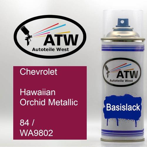 Chevrolet, Hawaiian Orchid Metallic, 84 / WA9802: 400ml Sprühdose, von ATW Autoteile West.